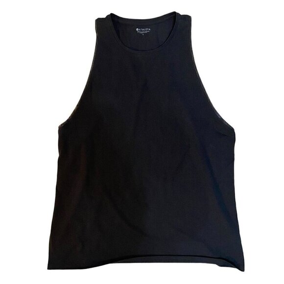 NWT Athleta Essence Mesh Tank Black Size Large Side Tie Detail - Picture 2 of 9